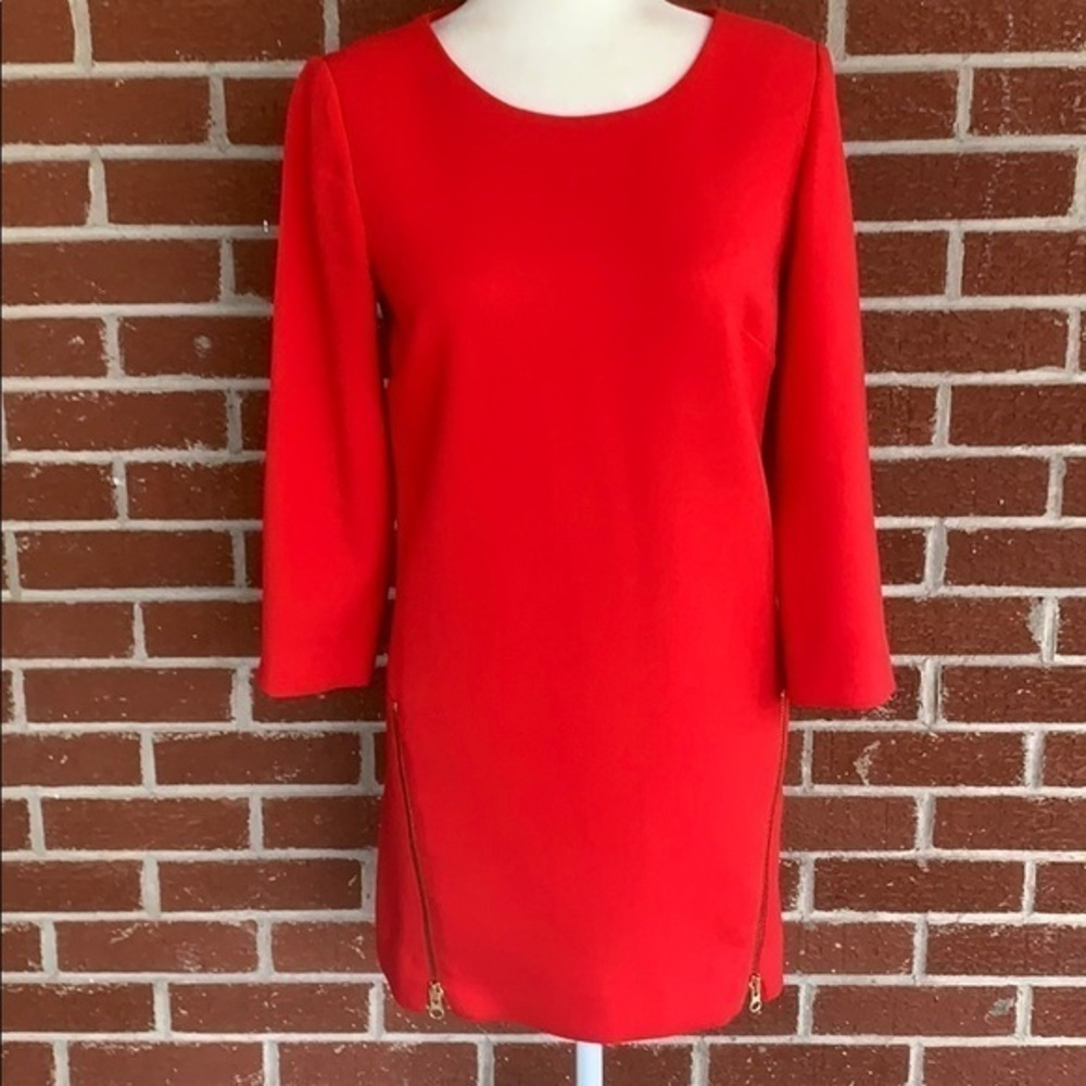 J Crew zippered red dress